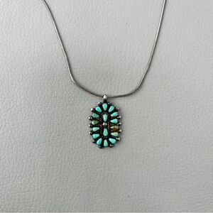 *Signed* M Kanesta Zuni Petit Point Turquoise Necklace